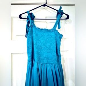 Teal tie-strap sundress